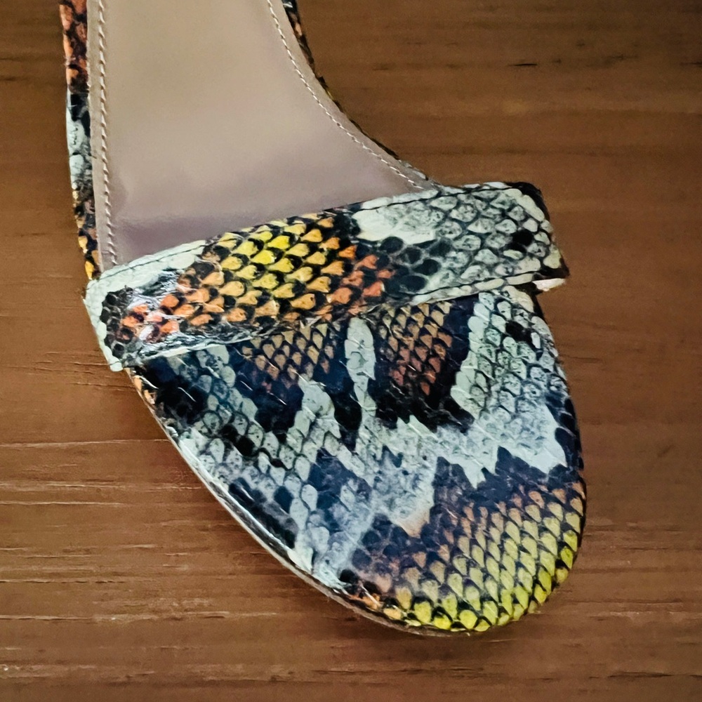 Aquazzura Python Print Slingback Sandals Stiletto… - image 7